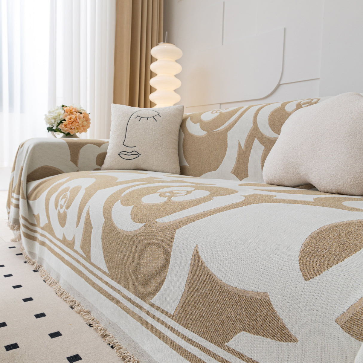 Chenille Sofa Cover Blanket, Couch Cover Blanket Throws for Couches Living Room Furniture Throw Covers