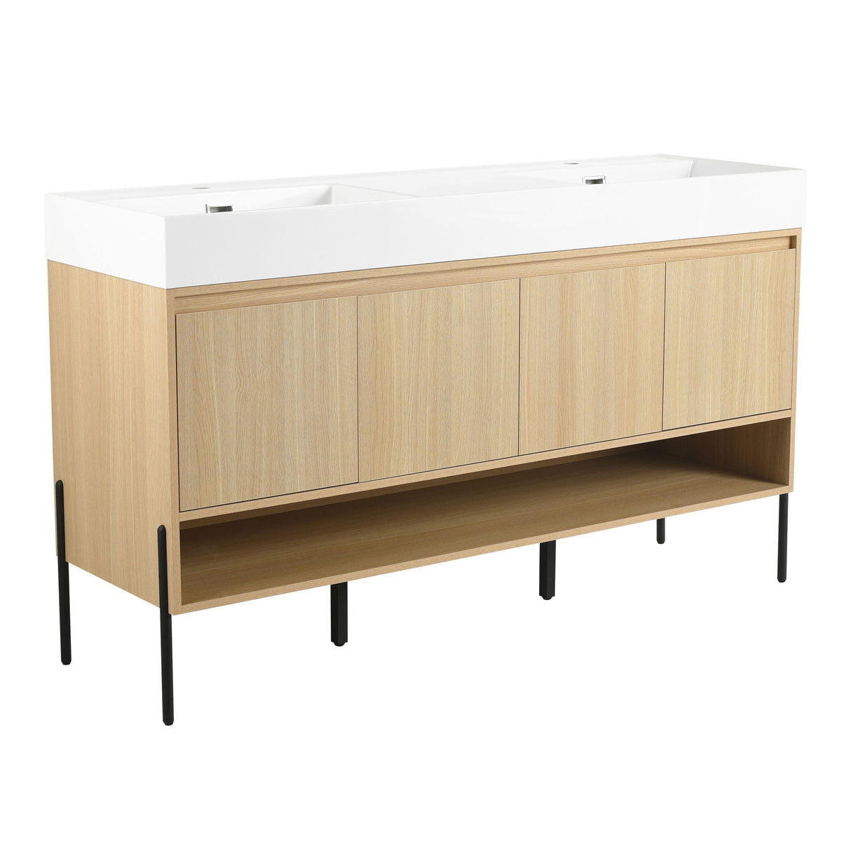 Modern Bathroom Vanity Combo With Single Resin Sink And Storage Cabinet by Couch.com