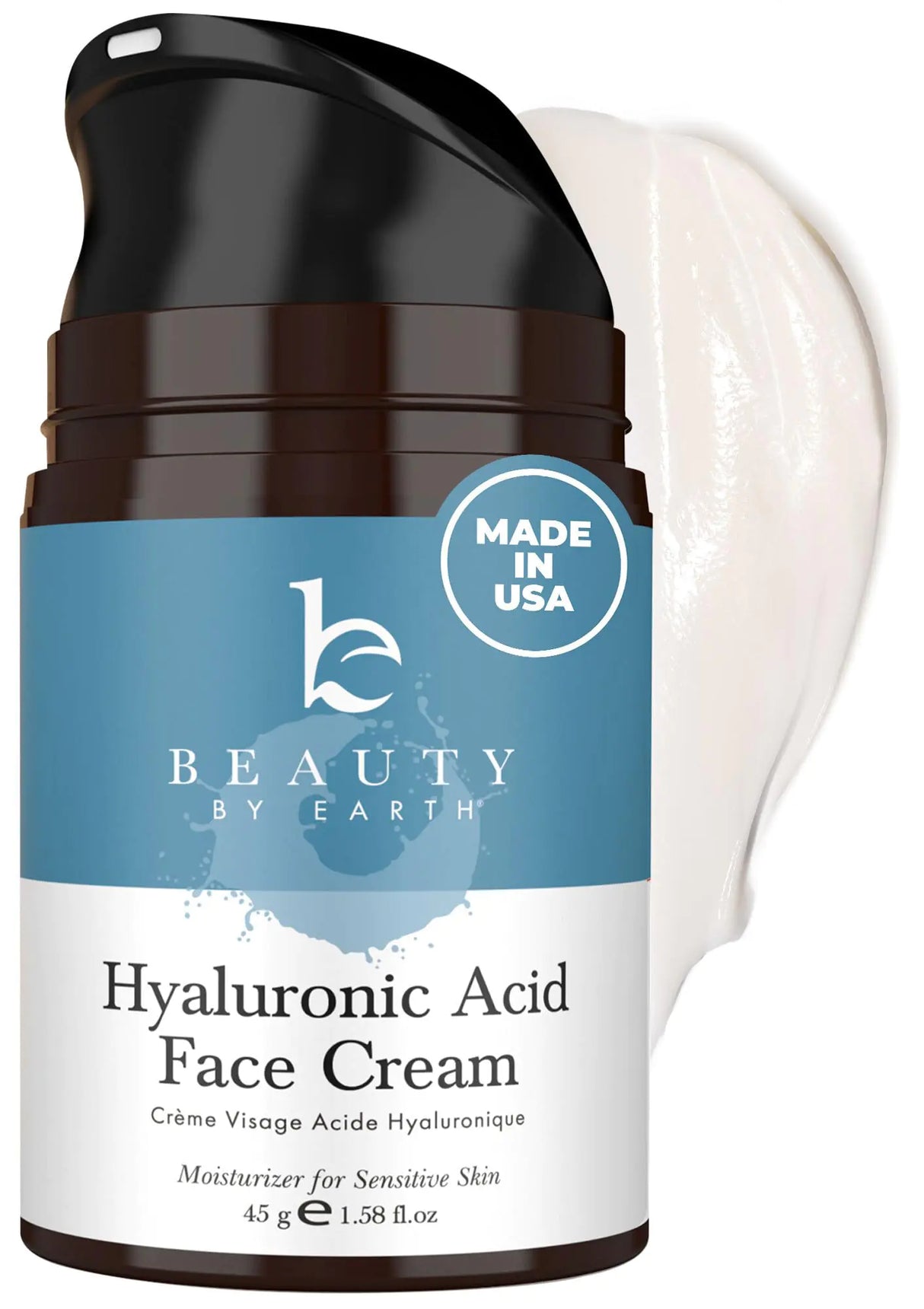 Hyaluronic Acid Moisturizer for Face - USA Made with Organic & Natural Ingredients Hydrating Anti Aging Face Moisturizer for Dry Skin with Glycerin & Vitamin E Unscented Anti Wrinkle Cream
