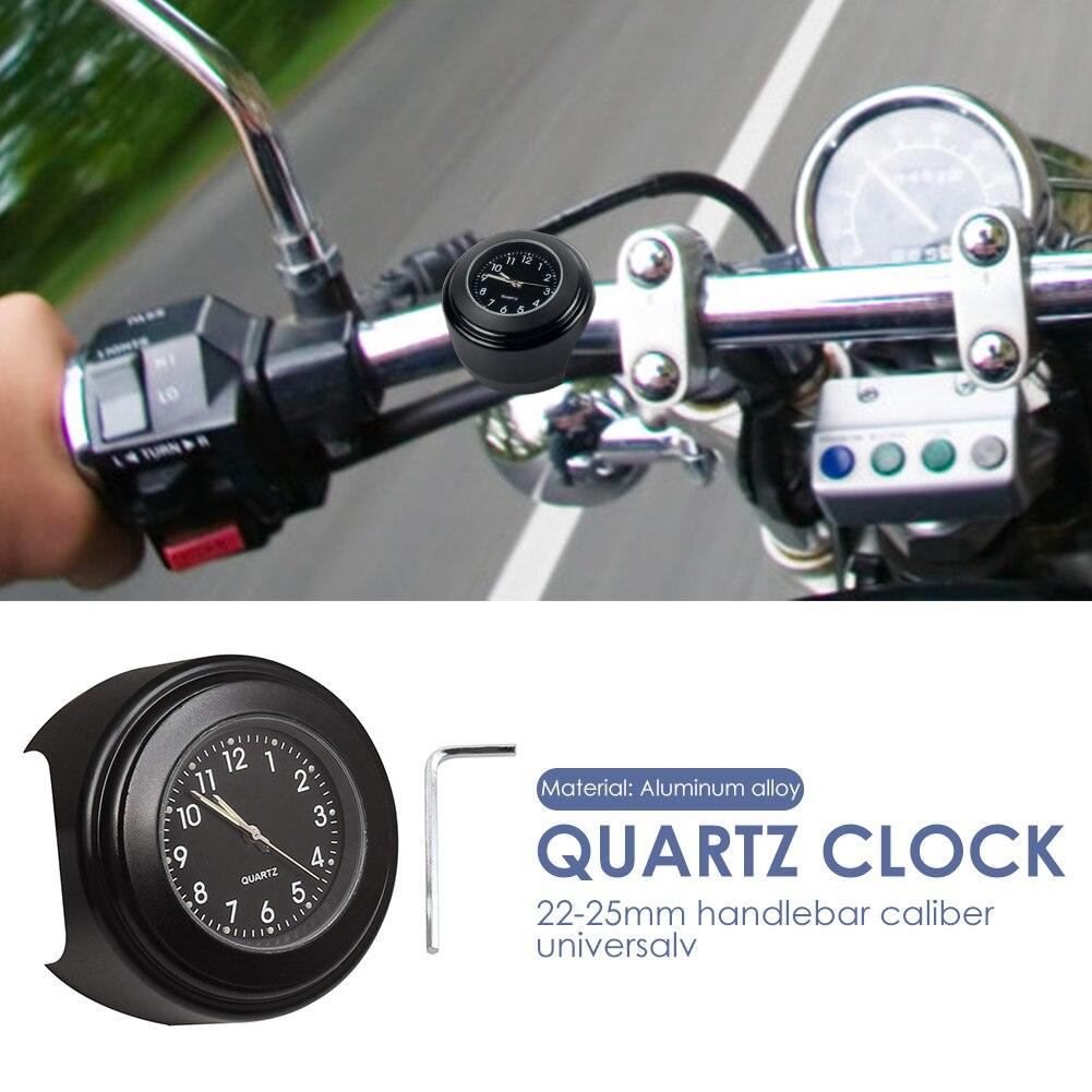 22-25mm Multi-functional Motorcycle Handlebar Mount Clock Universal Waterproof Motorcycle Handlebar Watch Durable Practical Classic Waterproof Luminous Quartz Watch