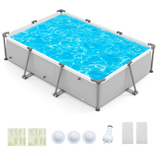 690/978/1158/1617 Gal Outdoor Family Swimming Pool with Metal Frame-10 ft