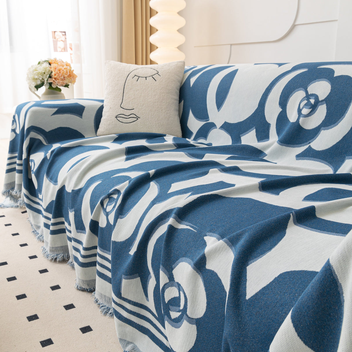 Chenille Sofa Cover Blanket, Couch Cover Blanket Throws for Couches Living Room Furniture Throw Covers