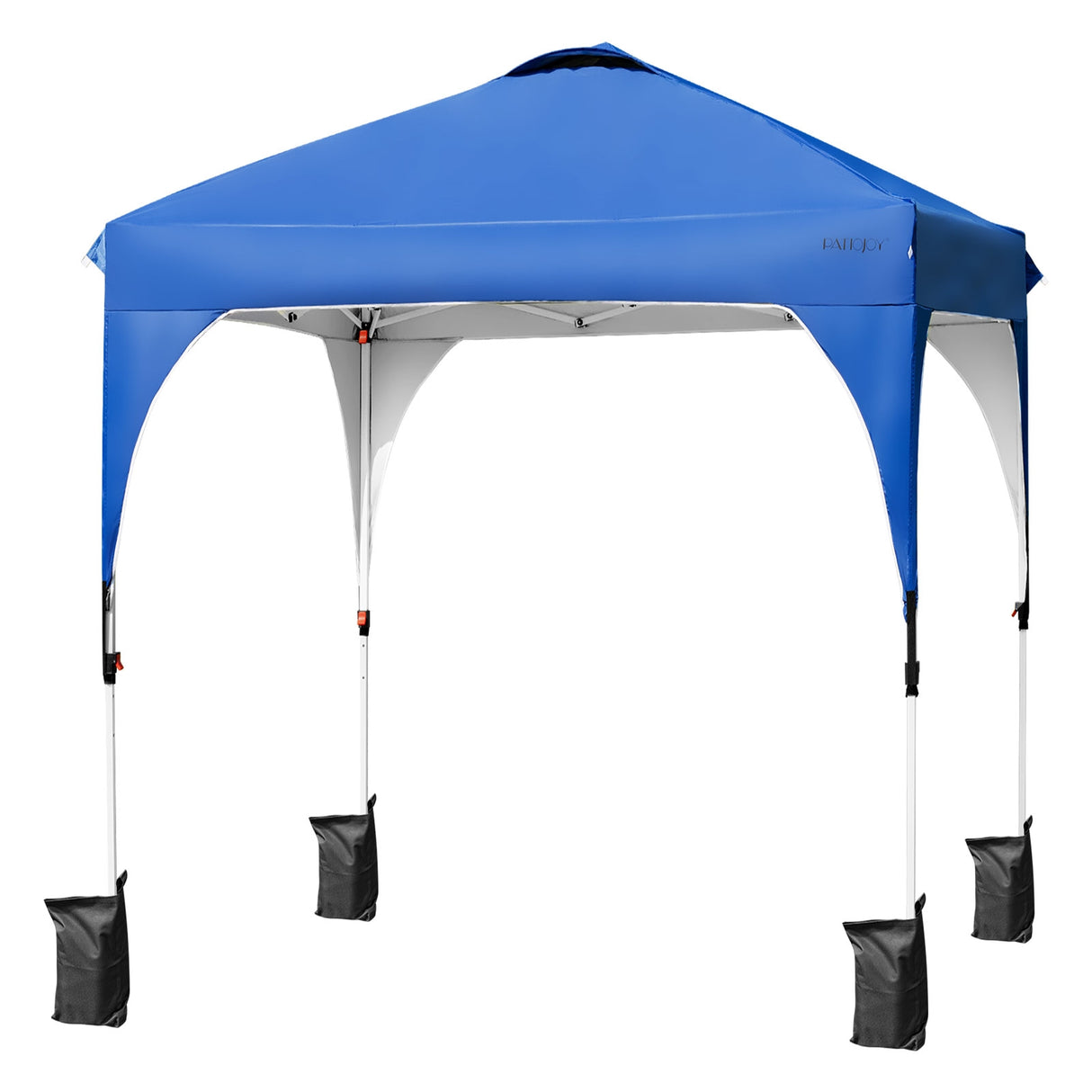 6.6 x 6.6 Feet Outdoor Pop Up Height Adjustable Canopy Tent with Roller Bag-Blue