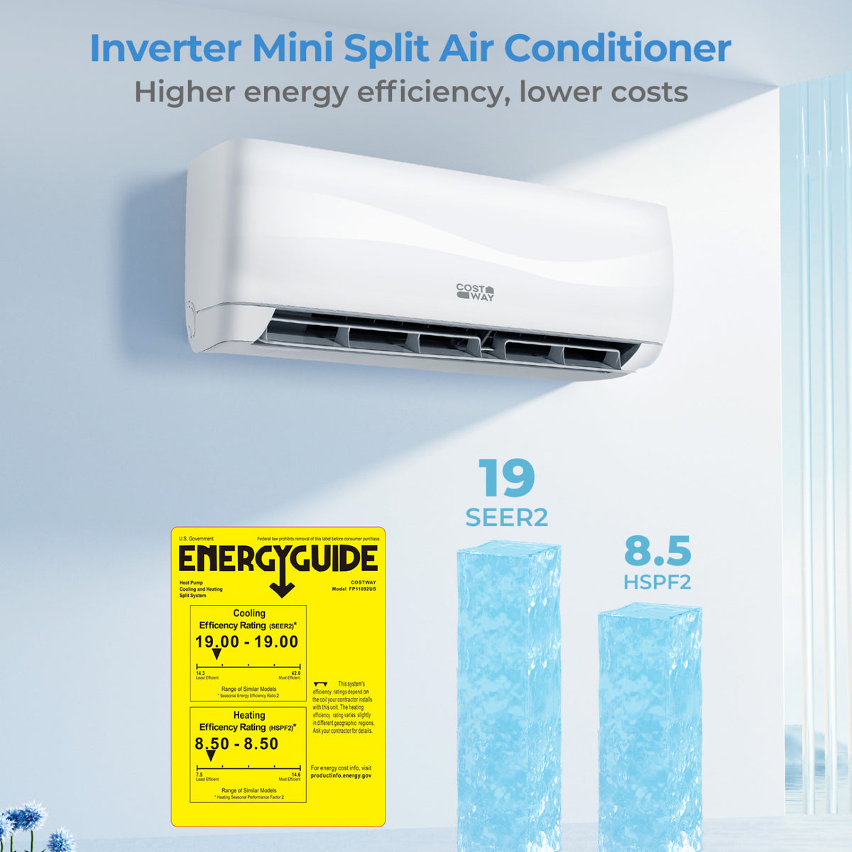 Blast Series 23000 BTU 19 SEER2 208-230V Mini Split Air Conditioner with Heat Pump