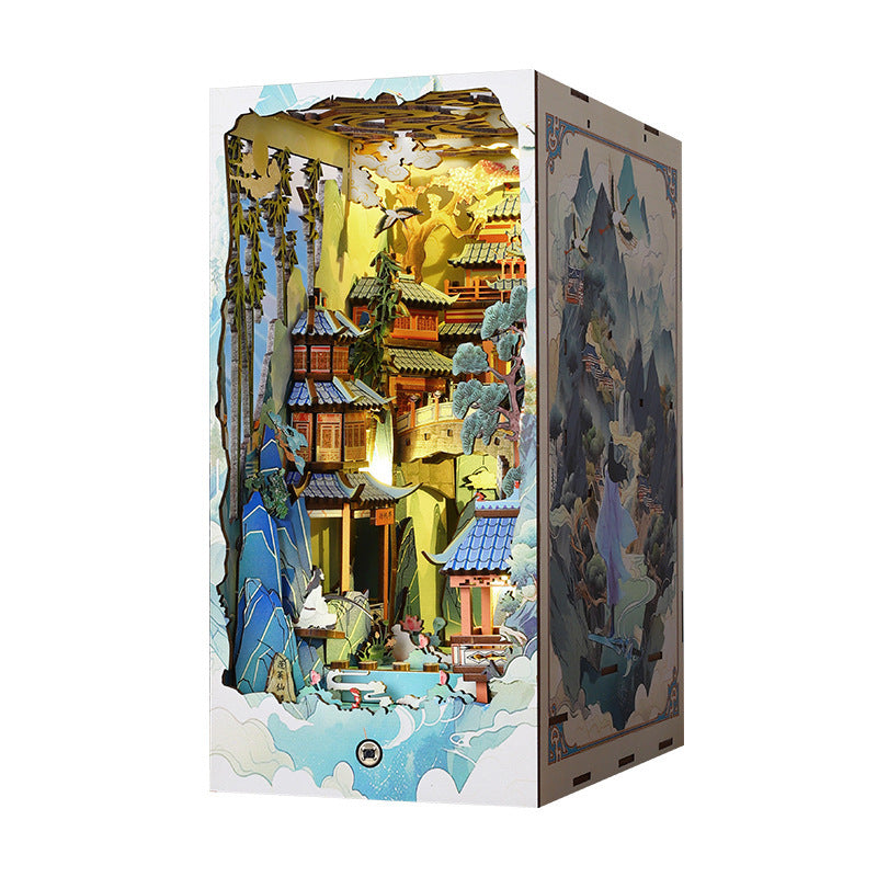 Penglai Fairyland Cottage Three-dimensional Book Stand Handmade Model