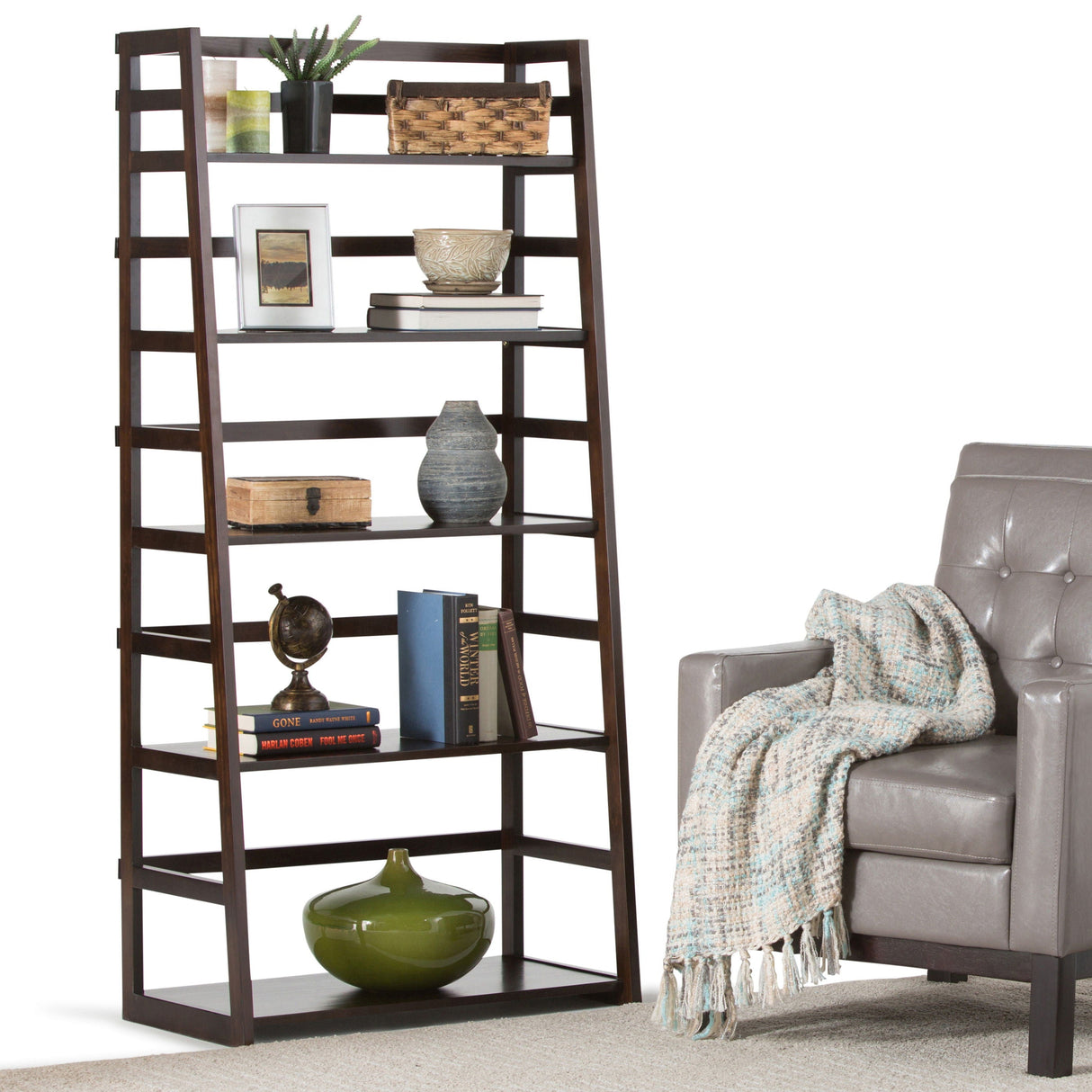 Acadian - Handcrafted Ladder Shelf Bookcase by Couch.com