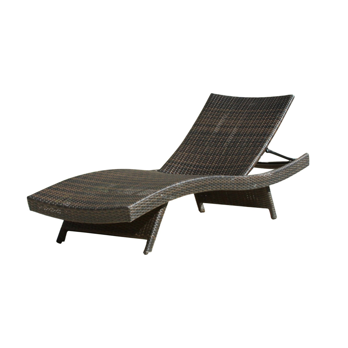 Mysticism Outdoor Chaise Lounge With Adjustable Backrest And Foldable Legs - Brown Multi by Couch.com