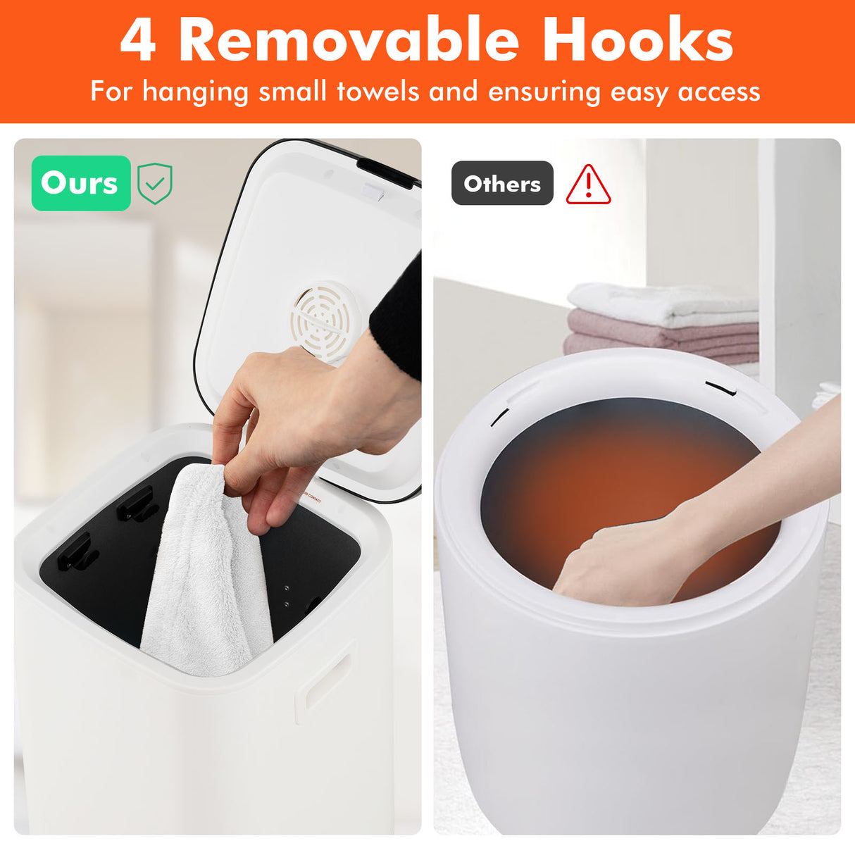 23L Large Hot Towel Heater with Rapid Heating and Adjustable Timer-White