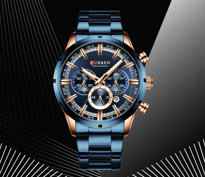 Men's Sports Waterproof Stainless Steel Watch With Chronometers And Special Date Display Unique Design Perfect Gift