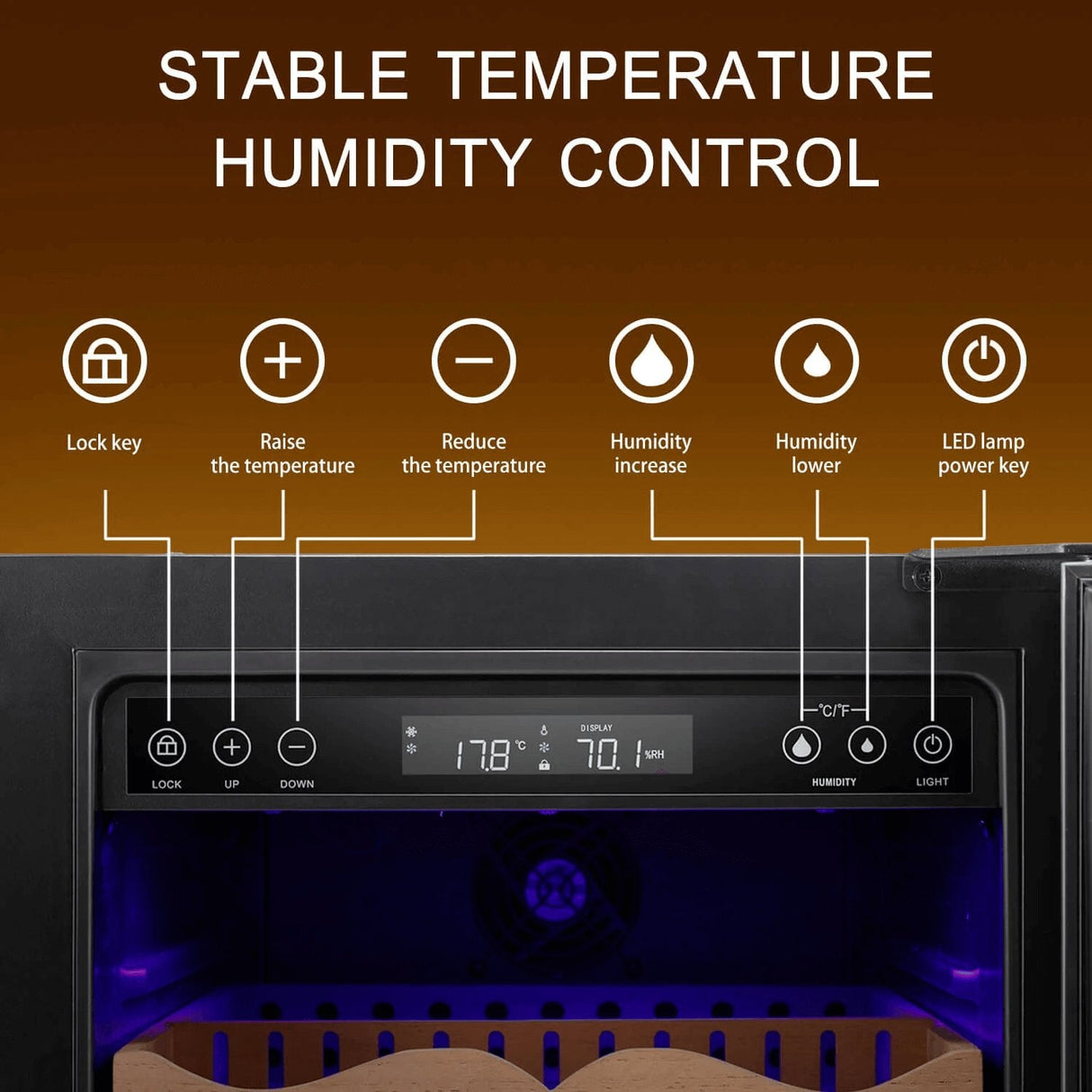 24 Inch Cigar Humidor Electric Humidor Black X51256H