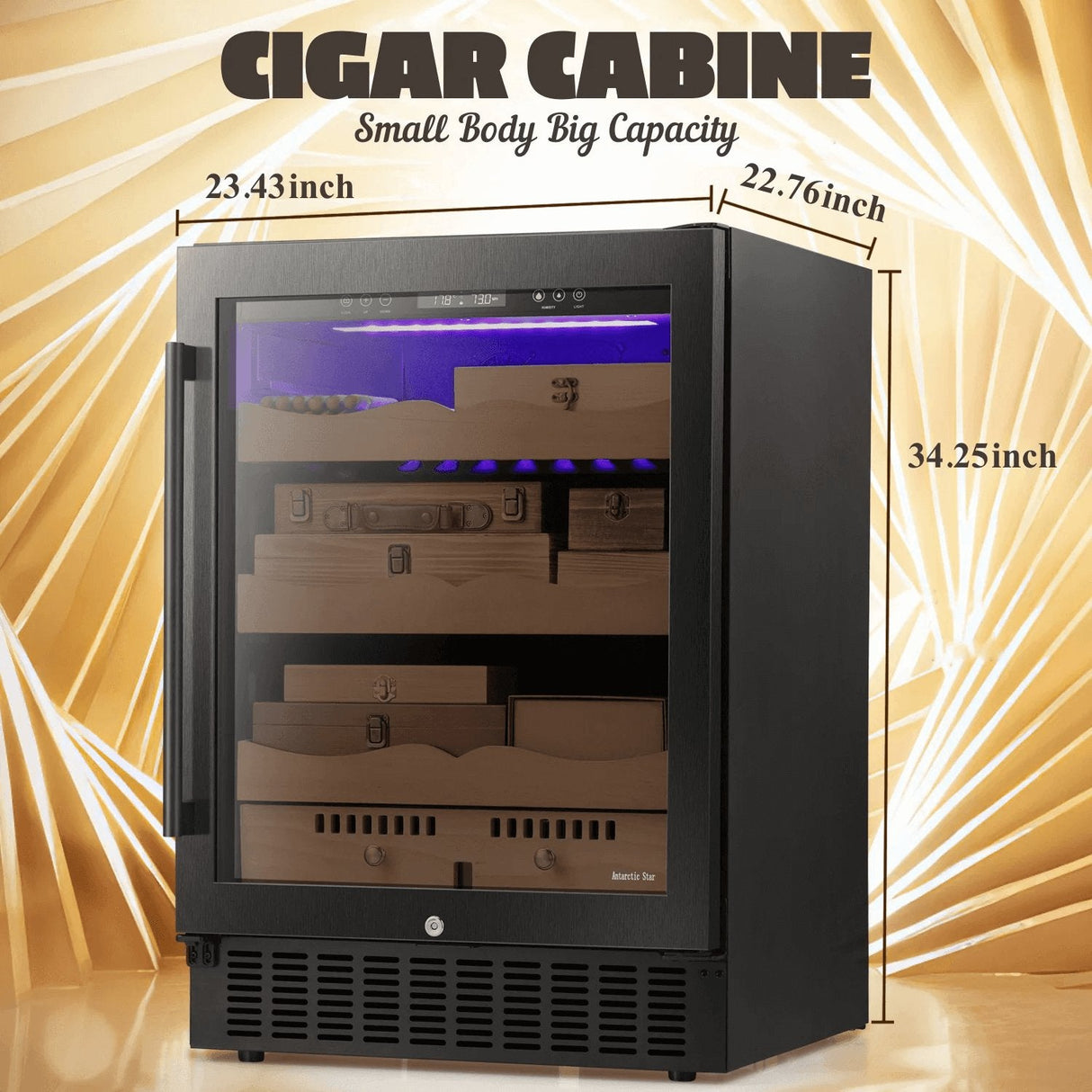 24 Inch Cigar Humidor Electric Humidor Black X51256H