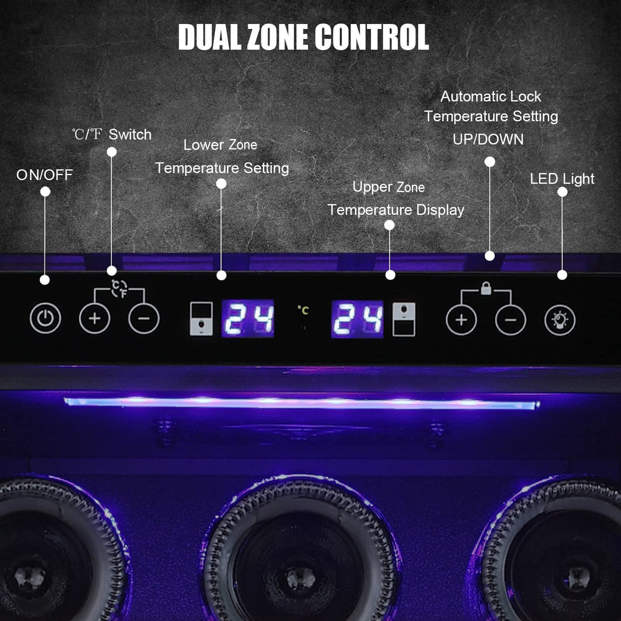 24 Inch Wooden Shelves Built-in Wine Fridges Cooler Beverage Refrigerator W51145B