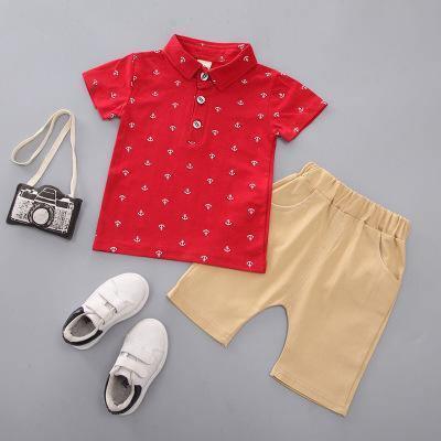 Modern Luxury Baby Boys T shirt And Shorts Anchor Printed Children's Clothing in Elegant Deisgn