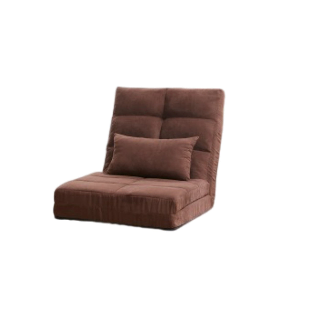 Modern Triple Fold Down Metal Frame Sofa Bed With 5 Reclining Positions And Pillow - Adjustable Upholstered Floor Couch For Gaming Or Guest Room - Brown by Couch.com