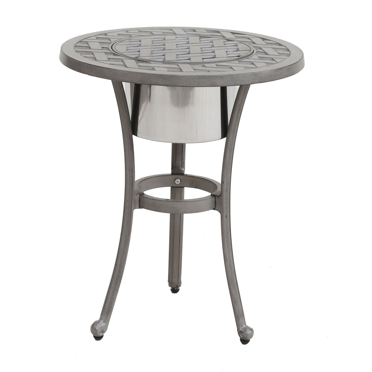 21" Cast Aluminum Round Table With Ice Bucket by Couch.com