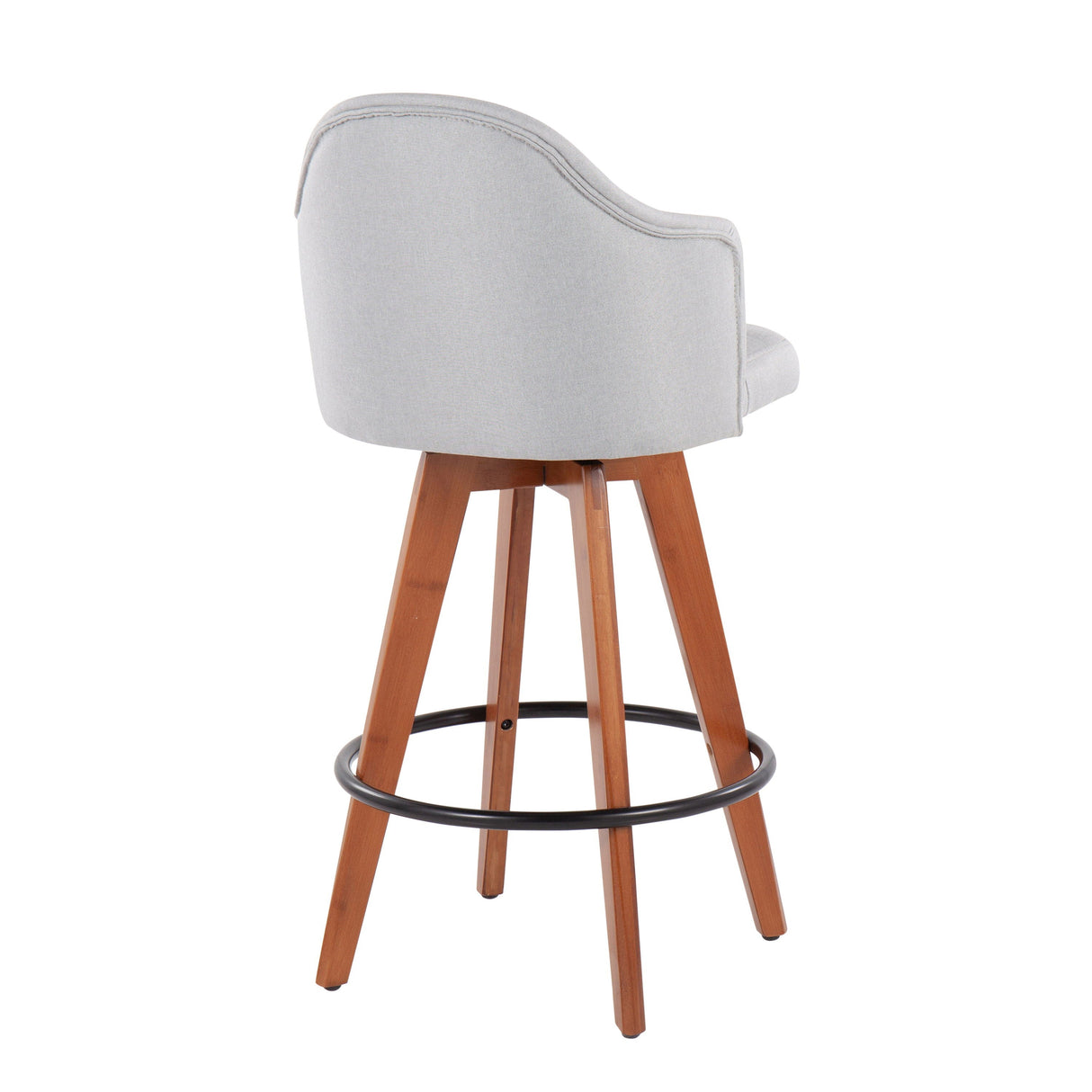 Ahoy - Contemporary Fixed Height Counter Stool With Bamboo Round Footrest (Set of 2) by Couch.com