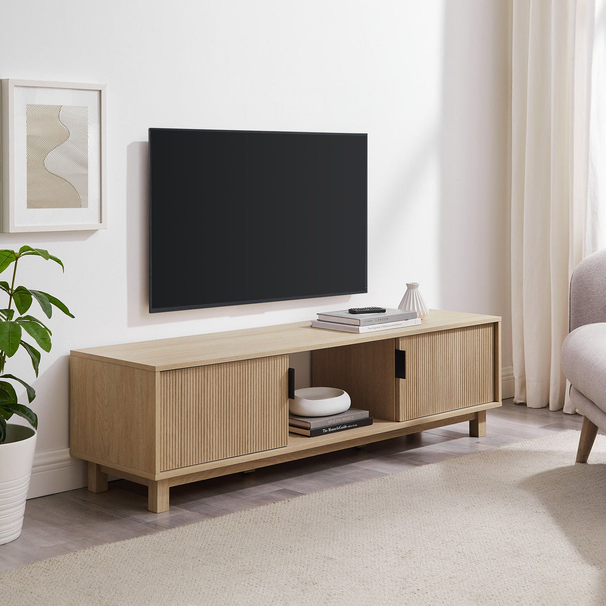 Modern Fluted Door Minimalist TV Stand by Couch.com