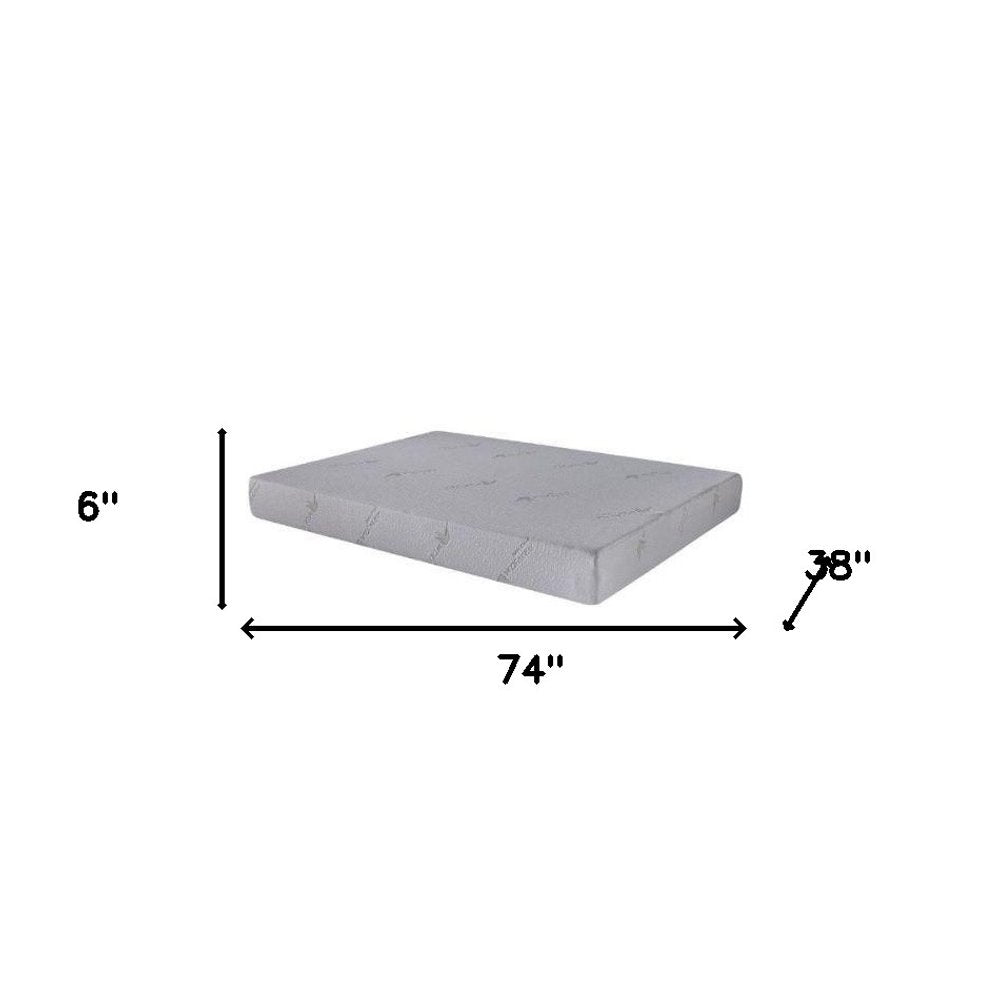 6" White Twin Aloe Vera Infused Memory Foam Mattress