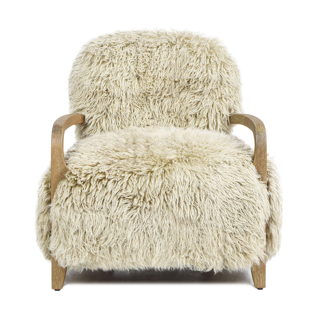 Enchante - New Zealand Sheepskin Accent Arm Chair - Taupe / Natural by Couch.com
