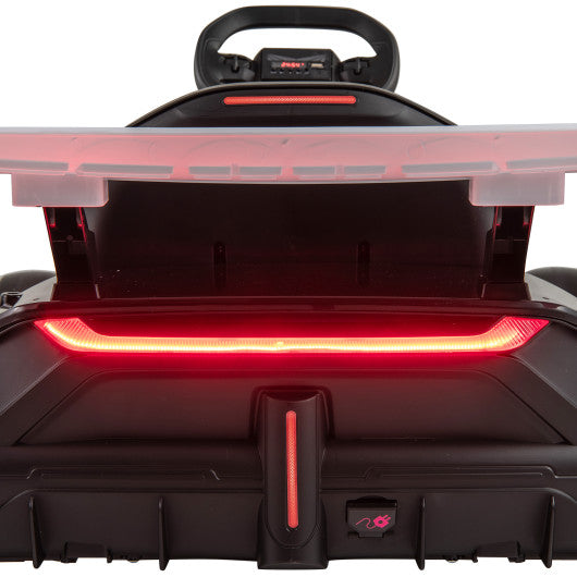 24V Kids Go Kart Licensed Audi Adjustable Ride on Racing Toy with Horn-Black & White