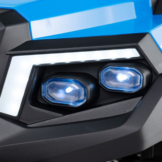 24V Kids Golf Cart 4WD 2-Seater Ride on Car with Storage Trunk and Horn-Blue