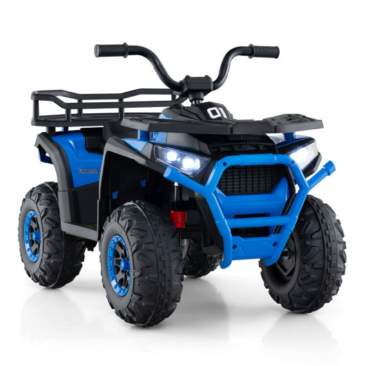 24V Kids Ride on Electric ATV Quad Car with Realistic Sounds and  LED Lights-Navy