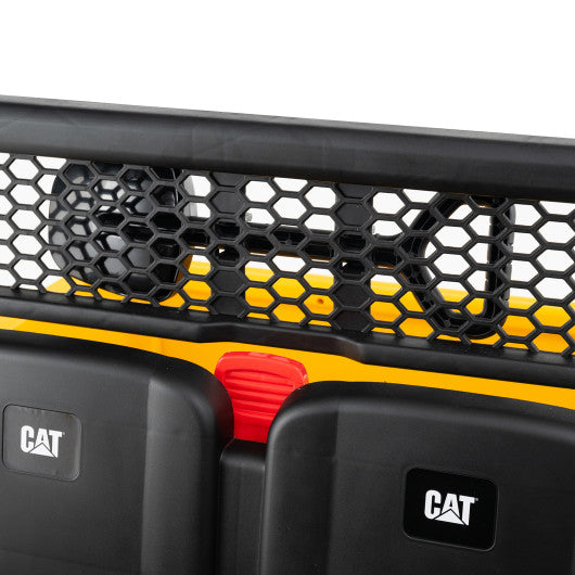 24V Ride On Dump Truck Licensed Caterpillar 2-Seater Kids Car with Remote Control-Yellow