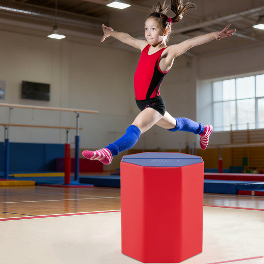 24.5 Inch x 24.5 Inch Octagon Gymnastics Mat with Waterproof Zippered Cover-Red