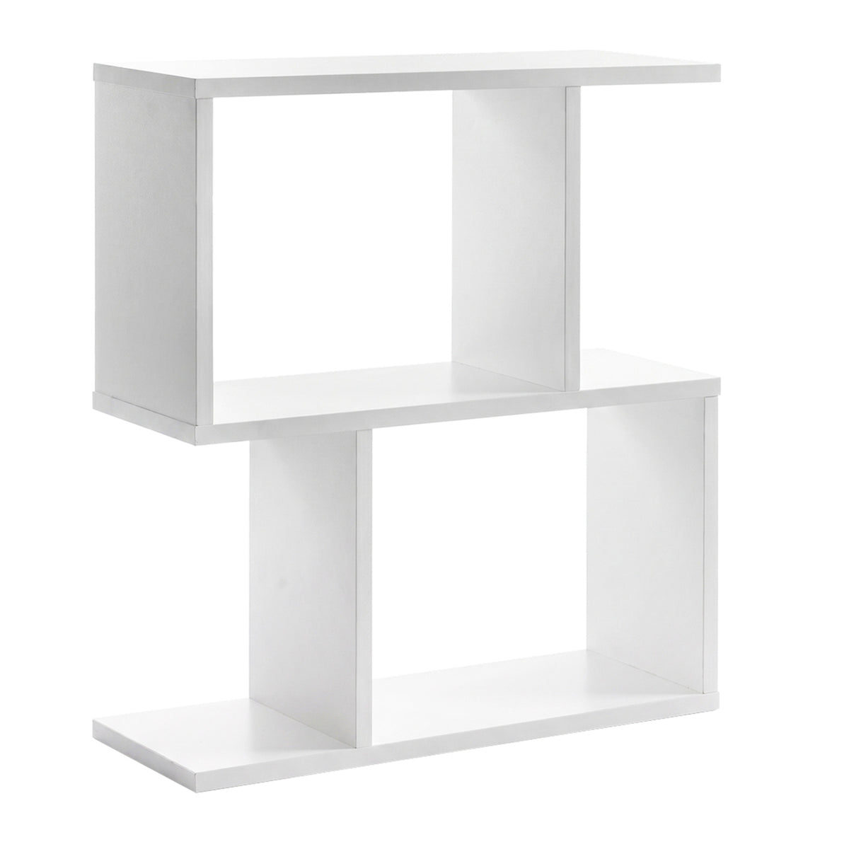24 Inch 3-Tier Geometric Bookshelf with Thick Foot Pads-White