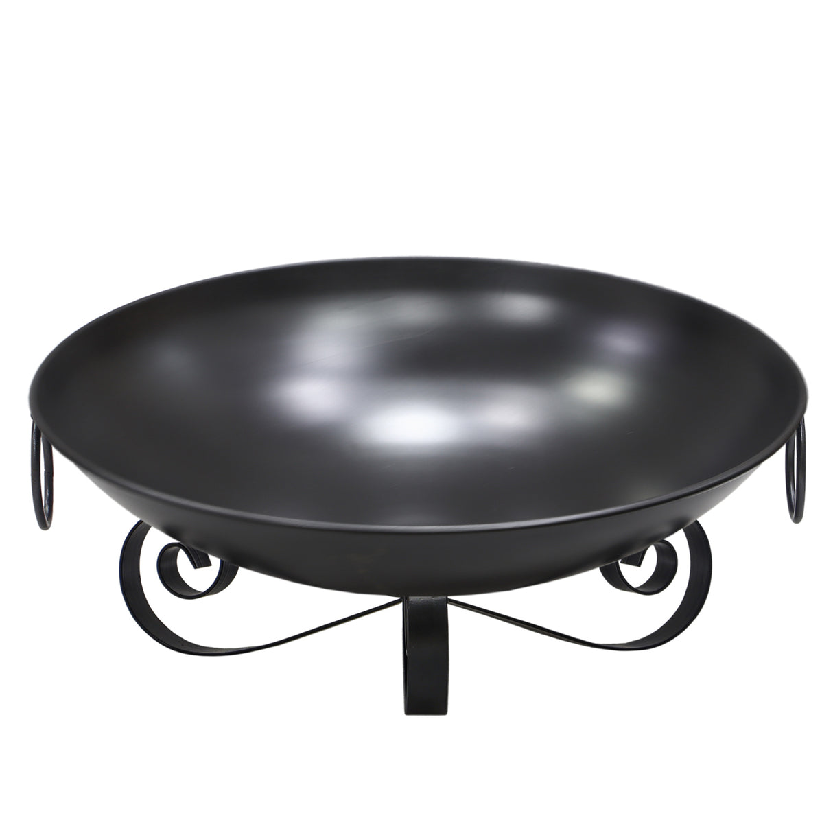 24 Inch Heavy-Duty Metal Fire Pit Bowl Outdoor Wood-Burning Firepit with Handles