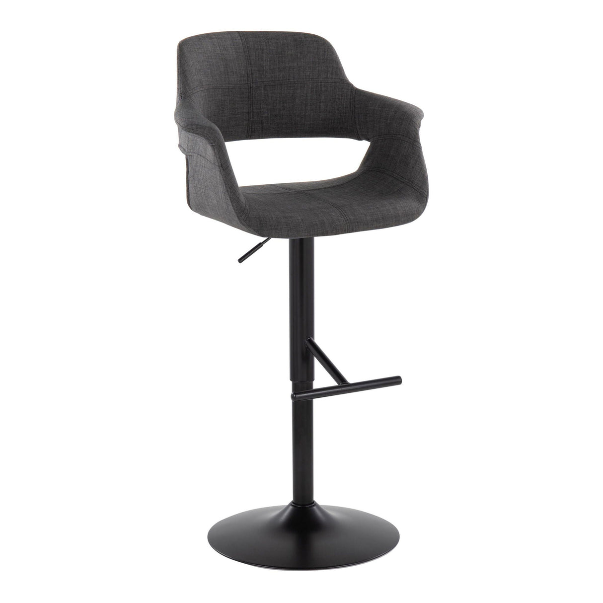 Vintage Flair - Mid Century Modern Adjustable Barstool With Straight T Footrest (Set of 2) by Couch.com