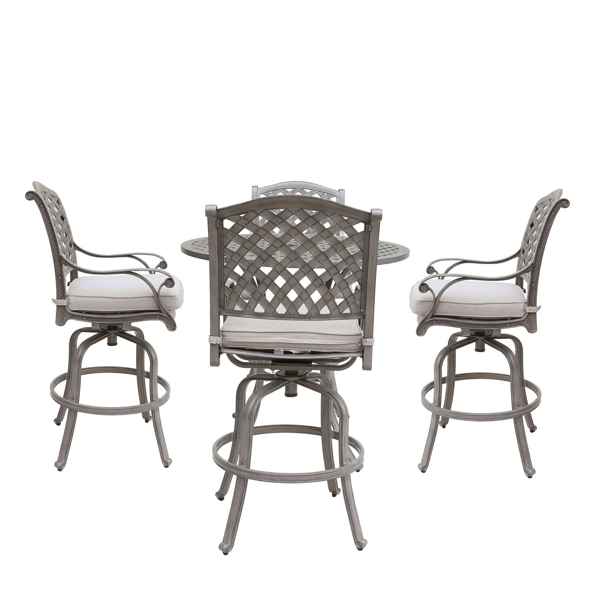 Cast Aluminum Bar Set With Cushion by Couch.com
