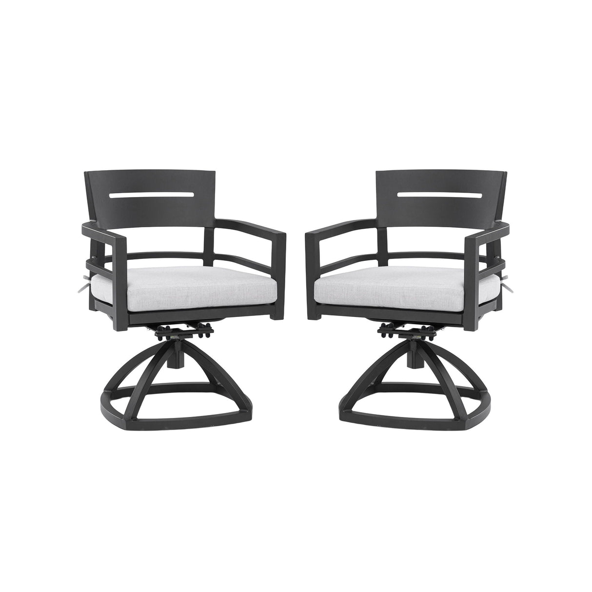 Outdoor Patio Swivel Rocker With Outdoor Grade Sunbrella Fabric Cushions (Set of 2) - Ember Black by Couch.com