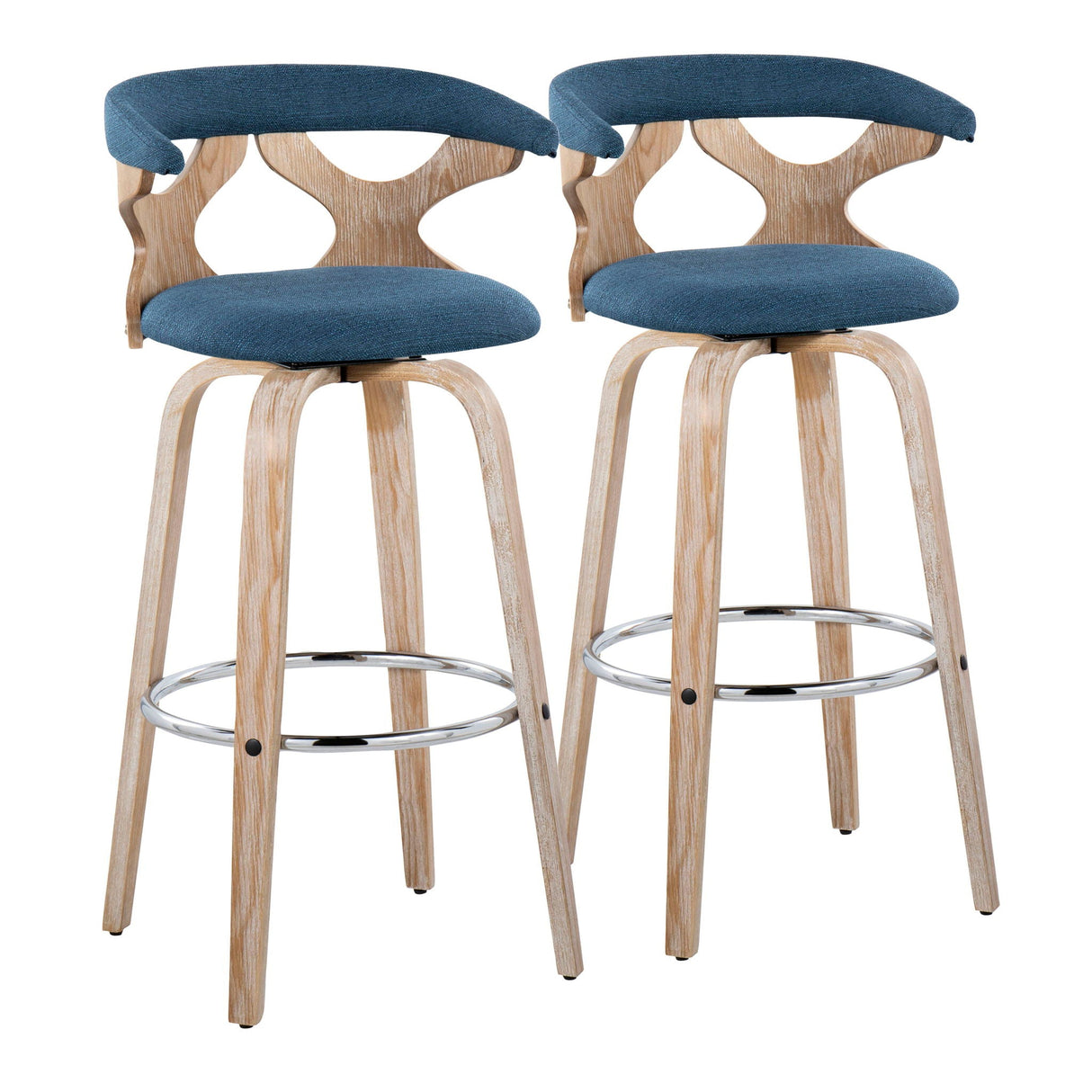 Gardenia - Contemporary Fixed Height Barstool With Swivel With Round Footrest (Set of 2) by Couch.com