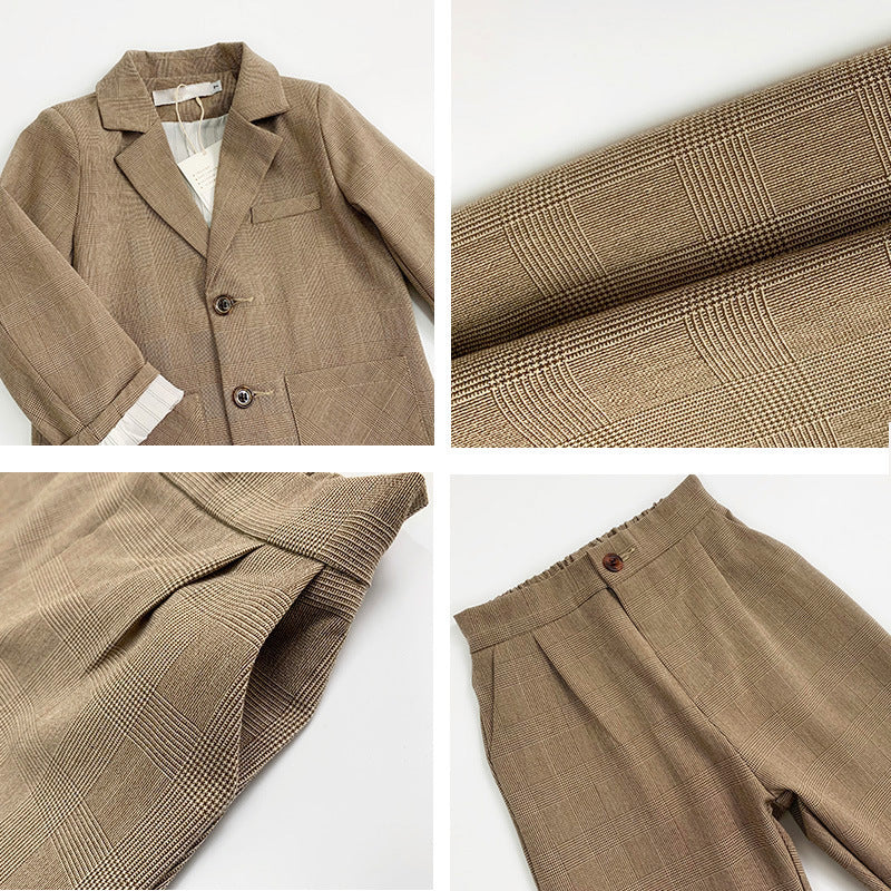 new Korean children's clothing men and women children suit suit casual two-piece tide handsome cute wind
