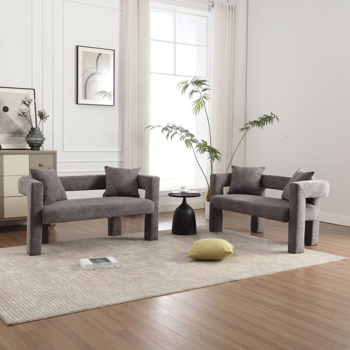 Modern Chenille Loveseat Sofa, Comfy Upholstered 2 Seater by Couch.com