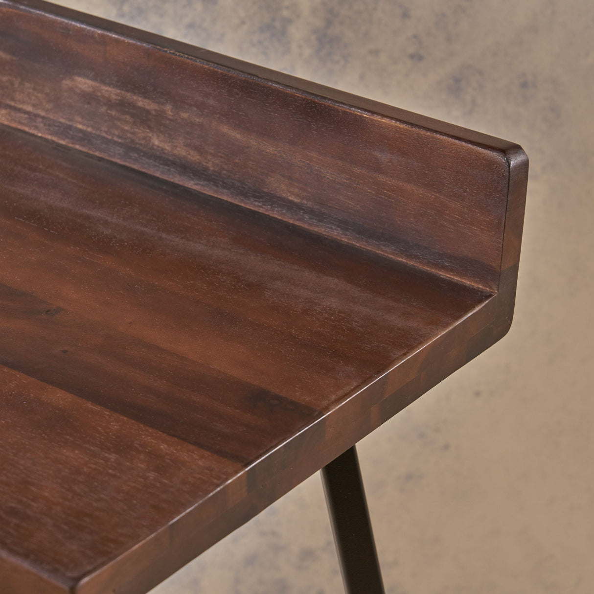 Outdoor Bar Stool With Low Backrests And Wood Seats (Set of 2) - Dark Brown / Black by Couch.com