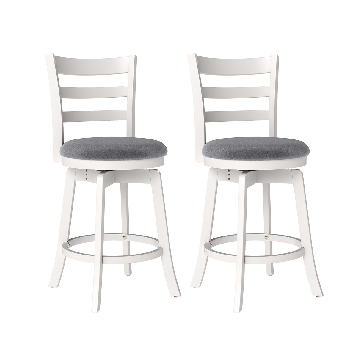 25"/30.5" Swivel Barstools Set of 2 360 ° Rotating Bar/Counter Height Chairs with Upholstered Seat-25 Inch