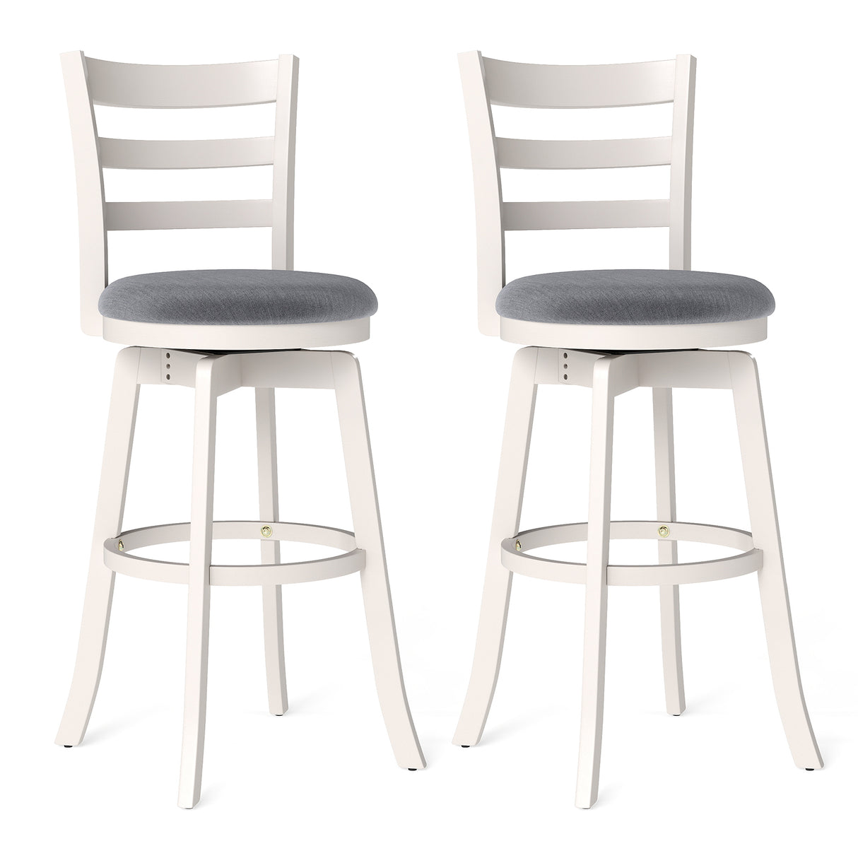25"/30.5" Swivel Barstools Set of 2 360 ° Rotating Bar/Counter Height Chairs with Upholstered Seat-30.5 Inch
