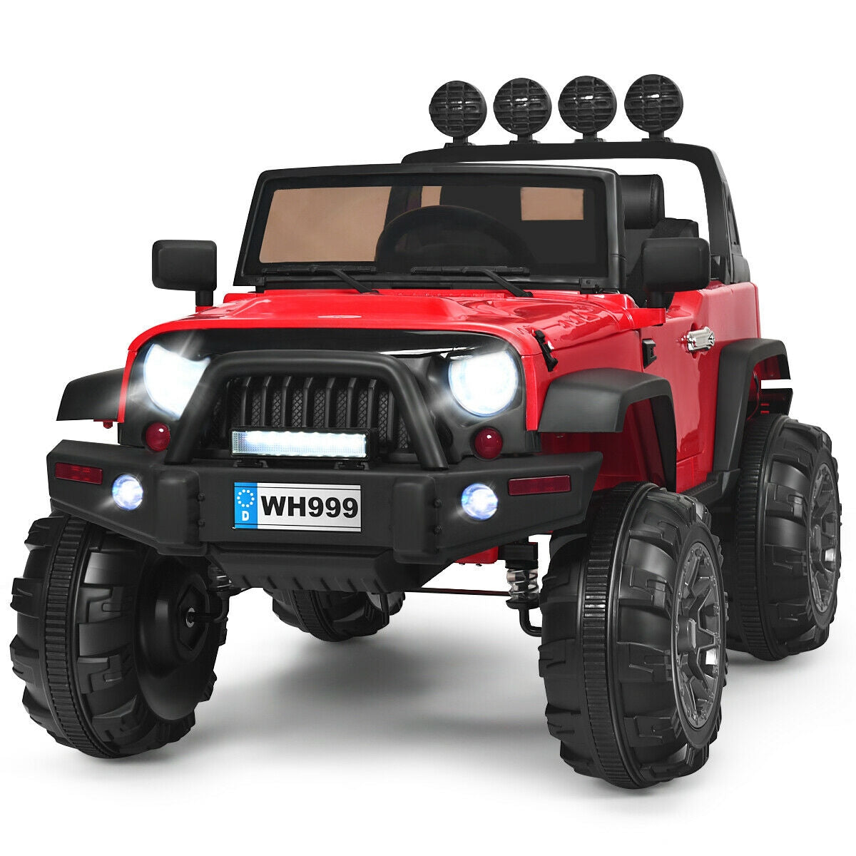 12V Kids Ride On Truck with Remote Control and Double Magnetic Door-Black