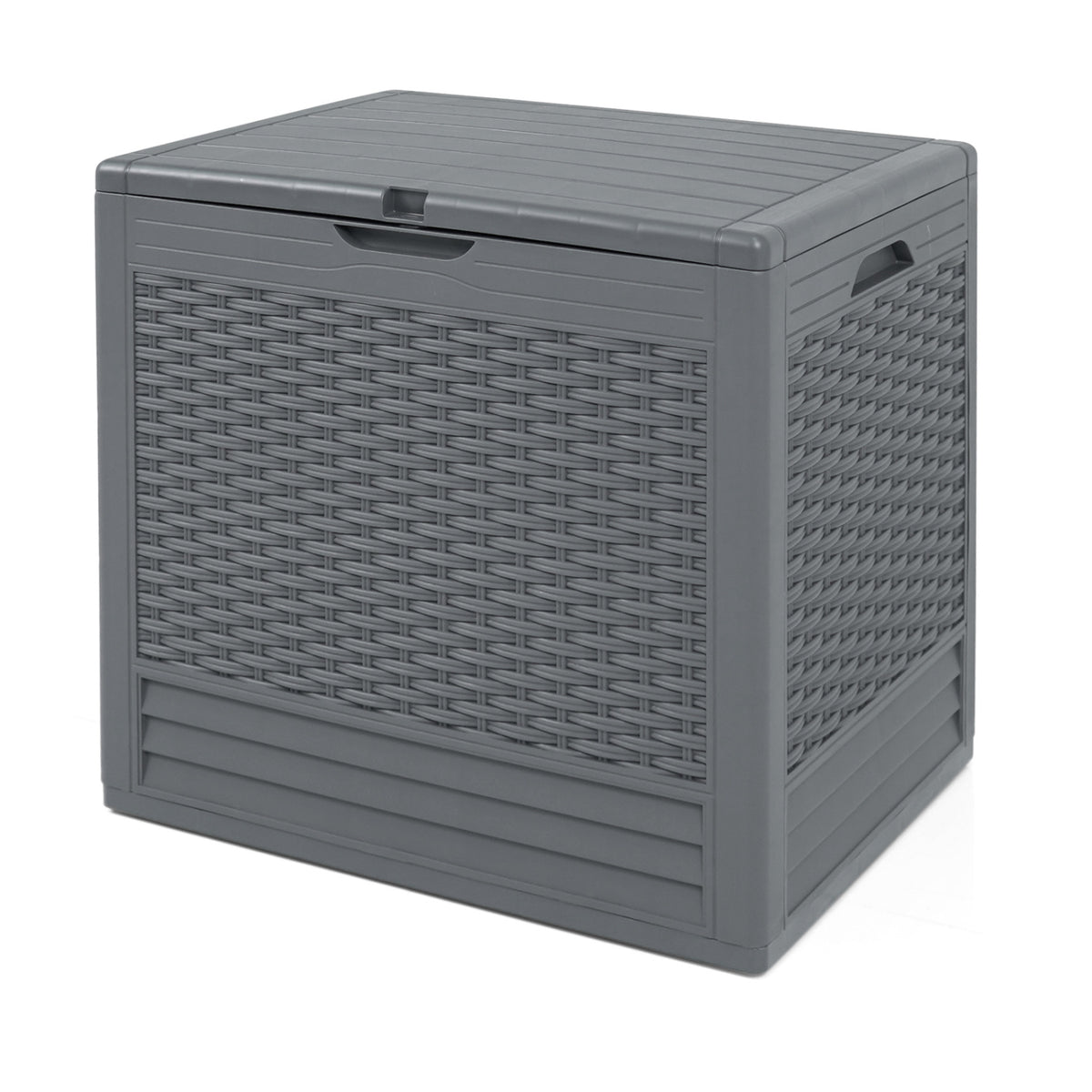 25 Gallon Outdoor Storage Box with Rattan Patterns-Gray