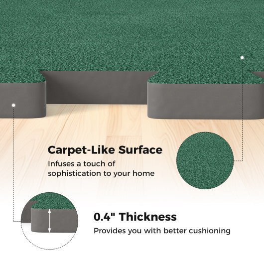 25 Pack-100 Sq.Ft. Foam Floor Tiles Interlocking Carpet Tiles with Edge Borders-Green