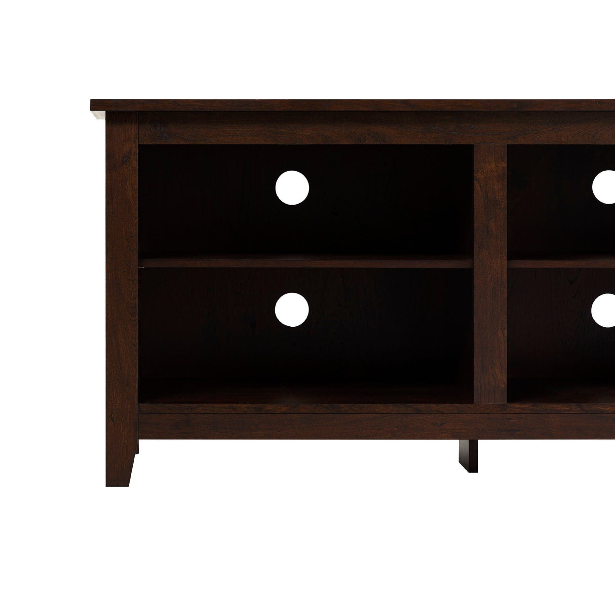 Modern Transitional 3 Shelf Open Storage 70" TV Stand For 80" TVs - Brown by Couch.com