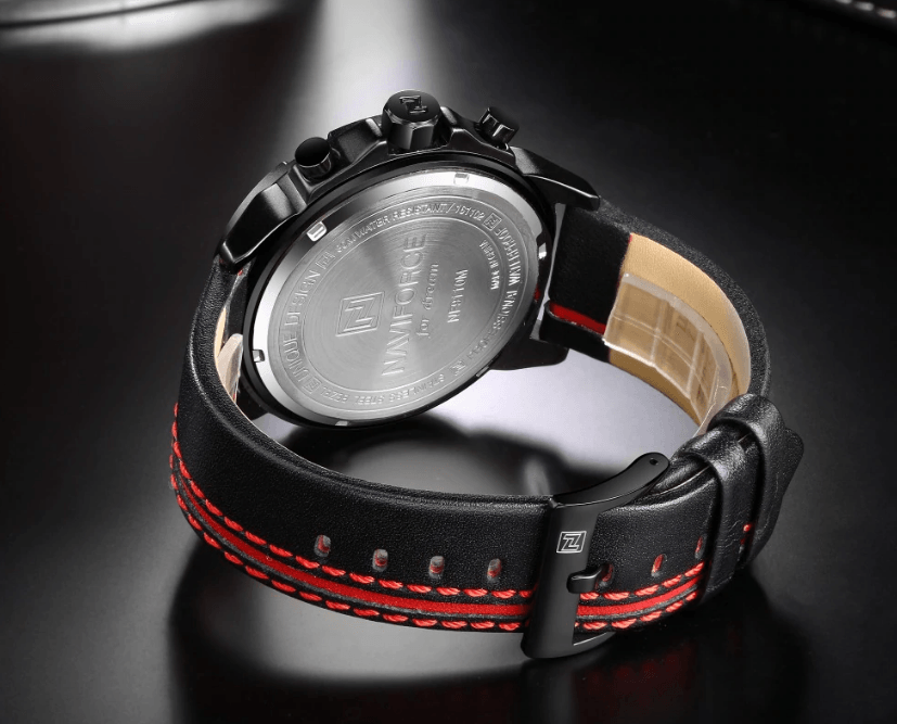 Men's Sports Waterproof Watch With Chronometers And Leather Belt Multifunction Wristwatch Unique Design Perfect Gift