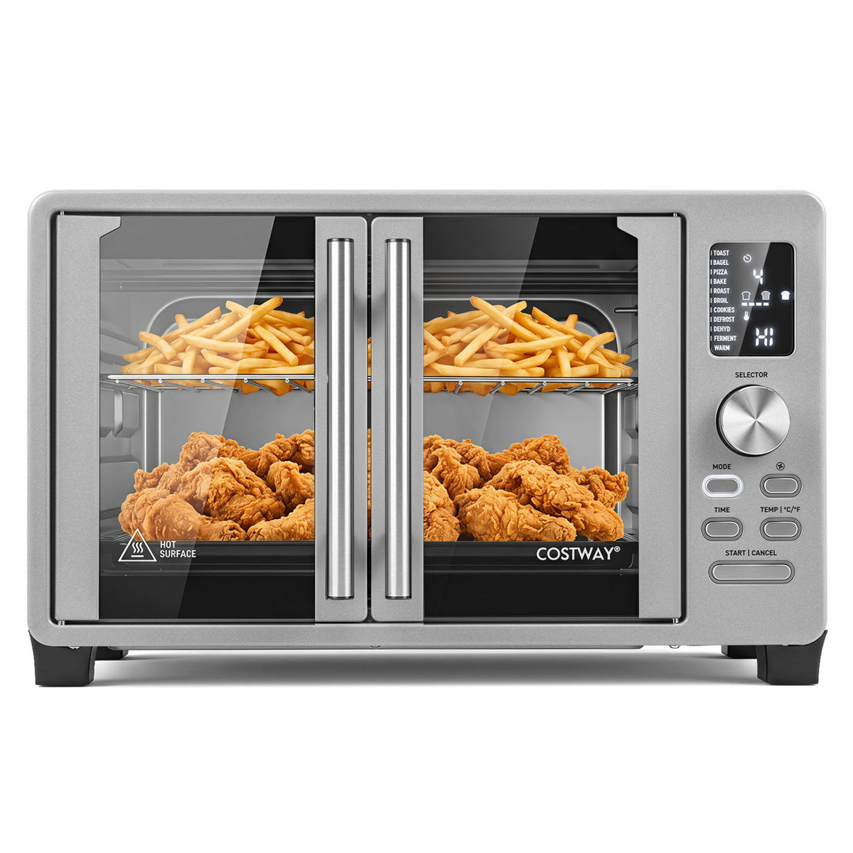 26.4 Quart French Door Convection Toaster Oven with 11 Presets-Silver