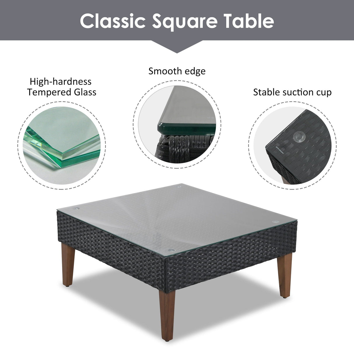 4 Pieces Outdoor Wicker L-Shape Sofa Set by Couch.com