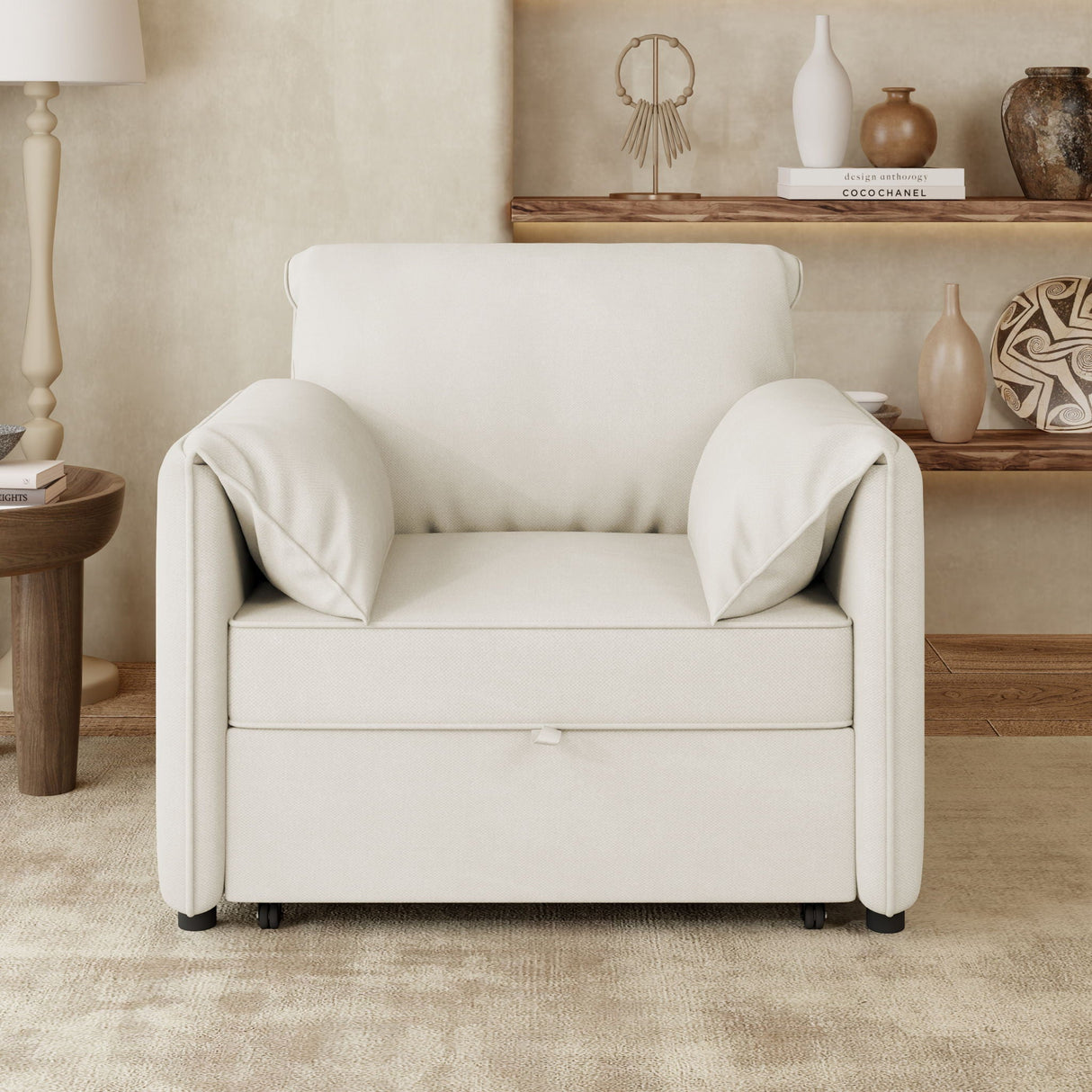 Convertible Pull Out Sofa Bed, 3 In 1 Convertible Sleeper Chair Adjustable Backrest With Thicked Cushions by Couch.com