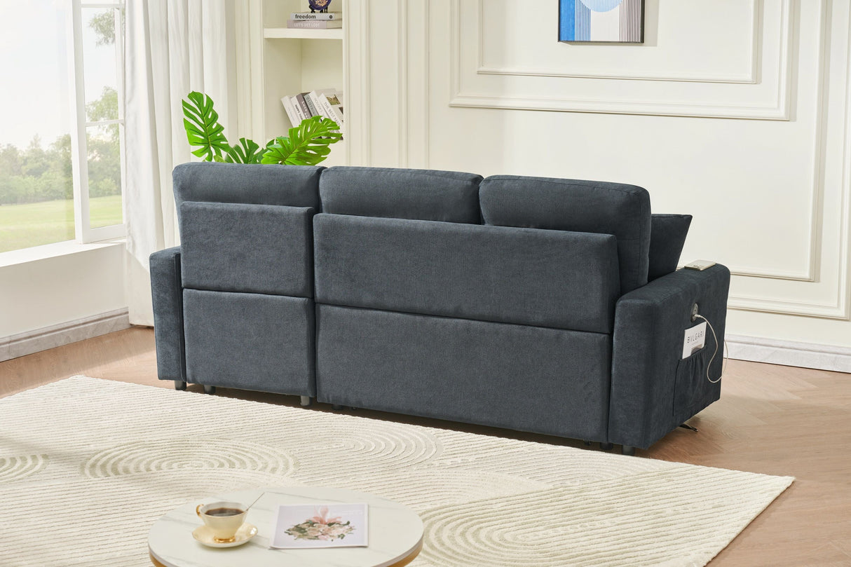 Sectional L Shaped Sofa Couch Bed With USB Port by Couch.com