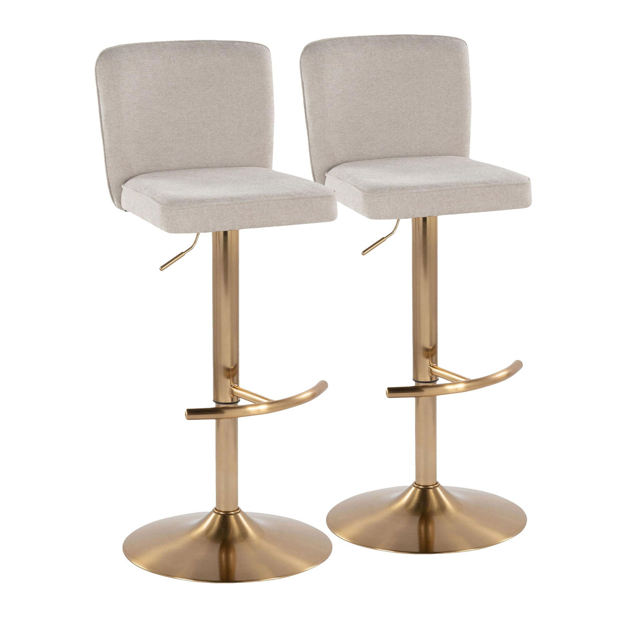 Henry - Contemporary Adjustable Barstool With Swivel With Rounded T Footrest (Set of 2) by Couch.com