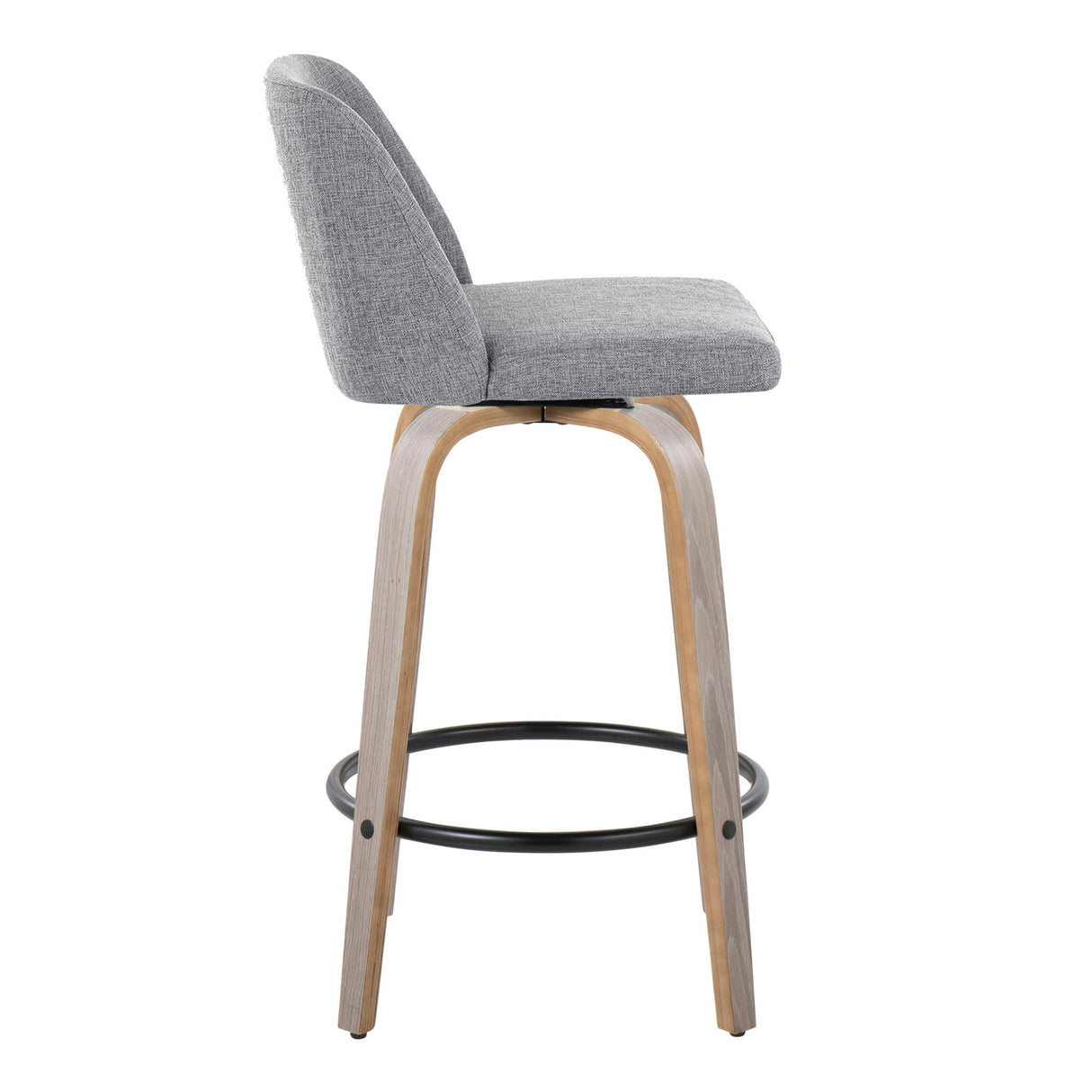 Toriano - Contemporary Fixed Height Counter Stool With Swivel & Round Footrest (Set of 2) by Couch.com